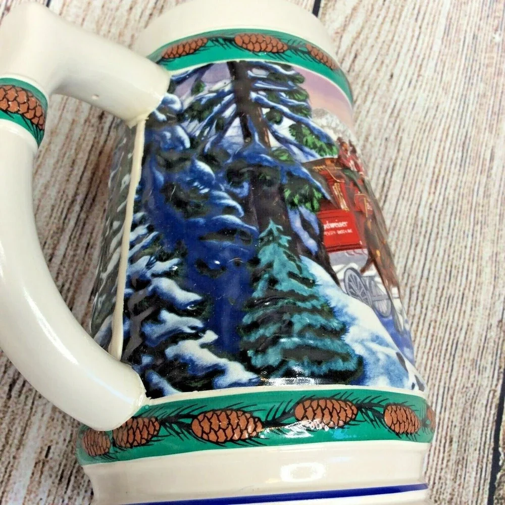 1993 Budweiser Holiday Stein Beer‎ Mug Special Delivery Vintage Horses